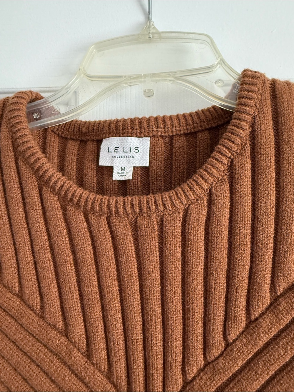 Le Lis Brown Ribbed Asymmetric Sleeveless Sweater Vest - Picture 2 of 3